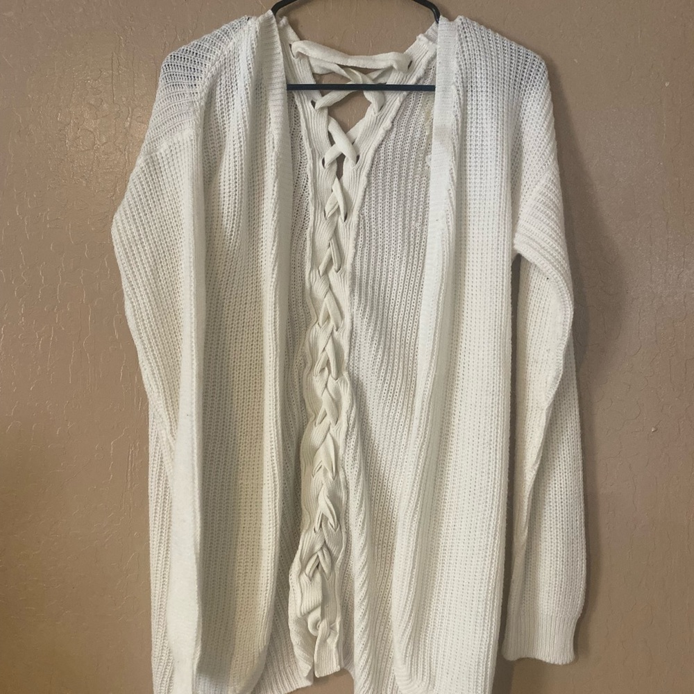 WHITE LONG CARDIGAN